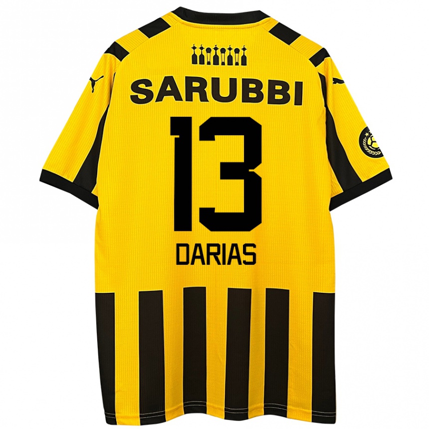 Niño Fútbol Camiseta Eduardo Darias #13 Amarillo Negro 1ª Equipación 2024/25 Argentina