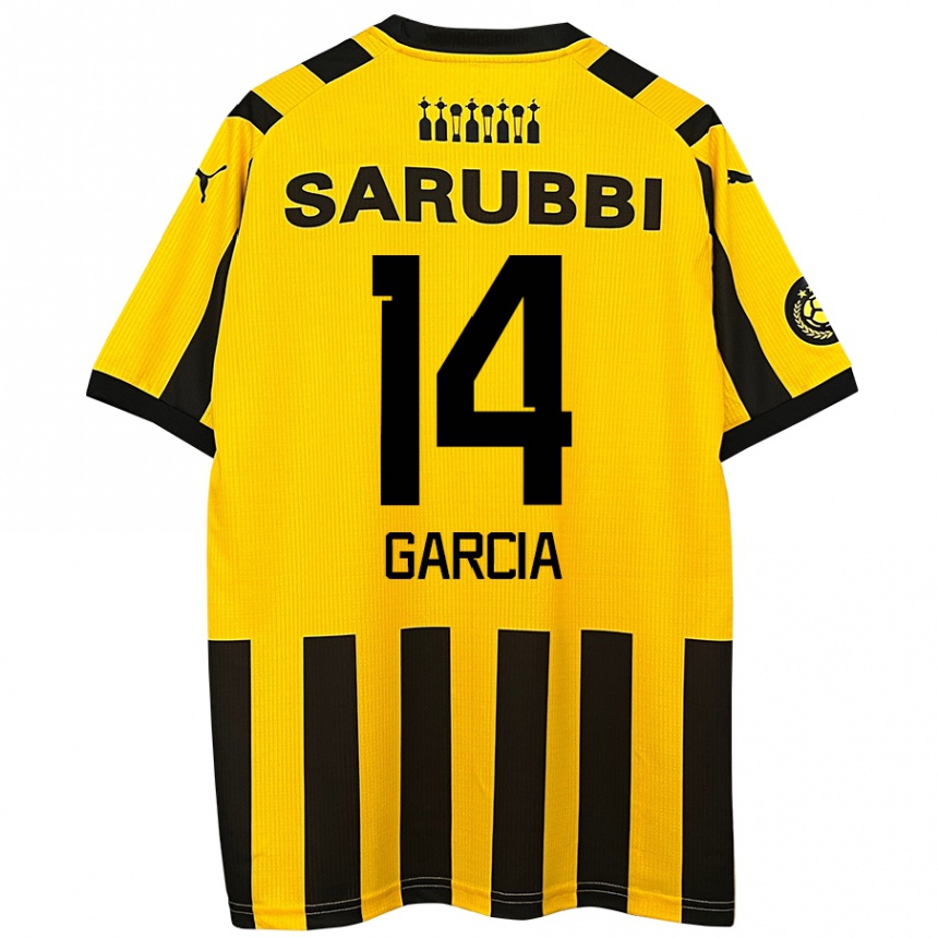 Niño Fútbol Camiseta Damián García #14 Amarillo Negro 1ª Equipación 2024/25 Argentina