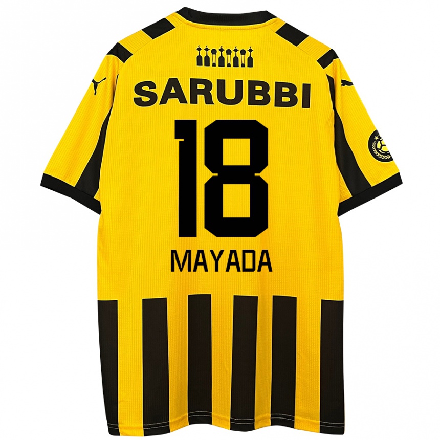 Niño Fútbol Camiseta Camilo Mayada #18 Amarillo Negro 1ª Equipación 2024/25 Argentina