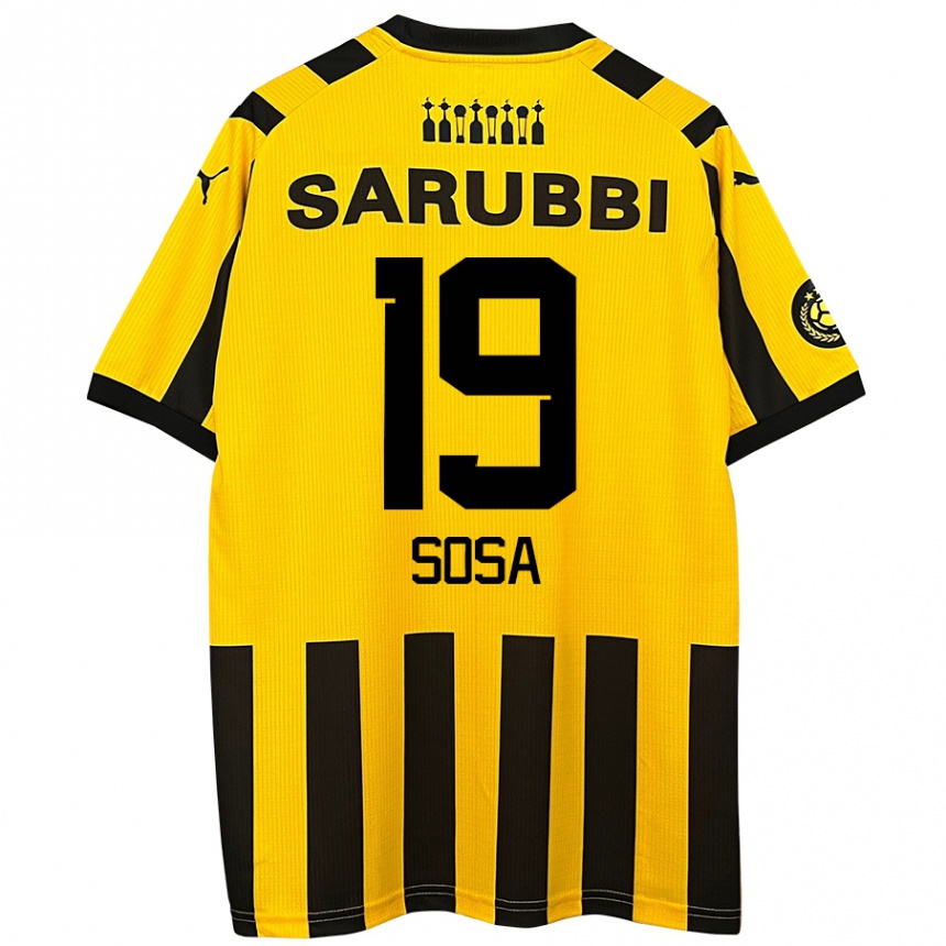 Niño Fútbol Camiseta Diego Sosa #19 Amarillo Negro 1ª Equipación 2024/25 Argentina