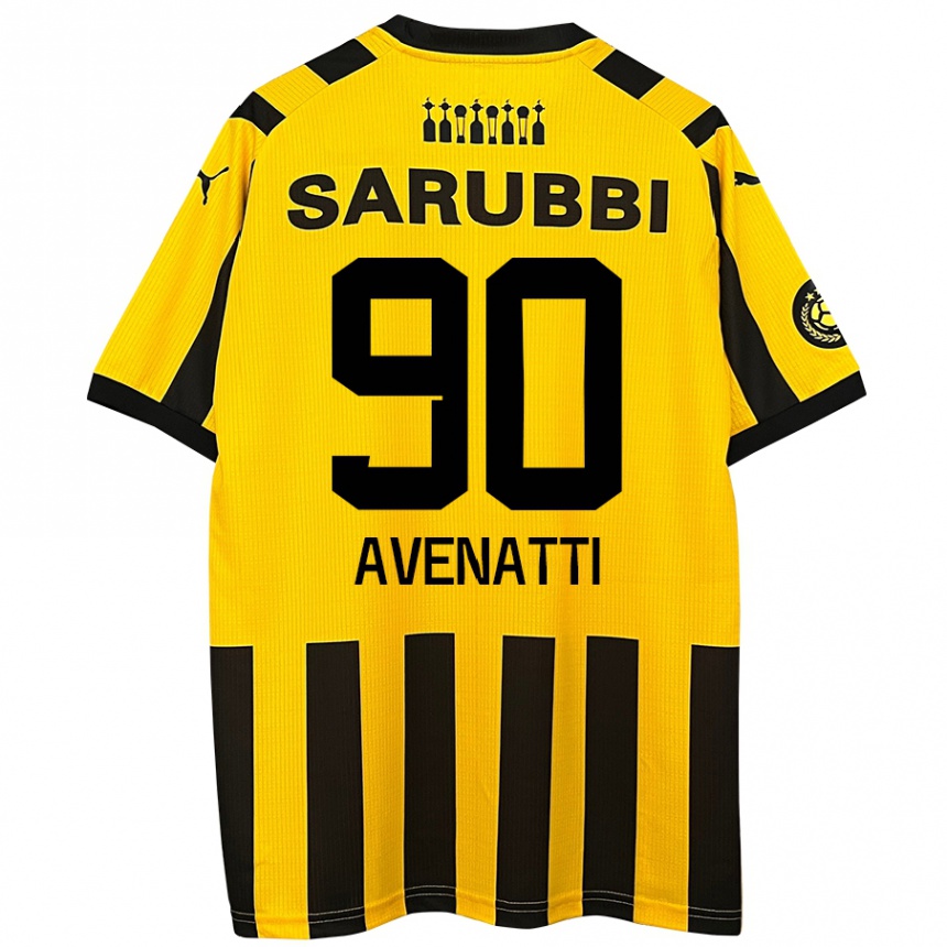 Niño Fútbol Camiseta Felipe Avenatti #90 Amarillo Negro 1ª Equipación 2024/25 Argentina