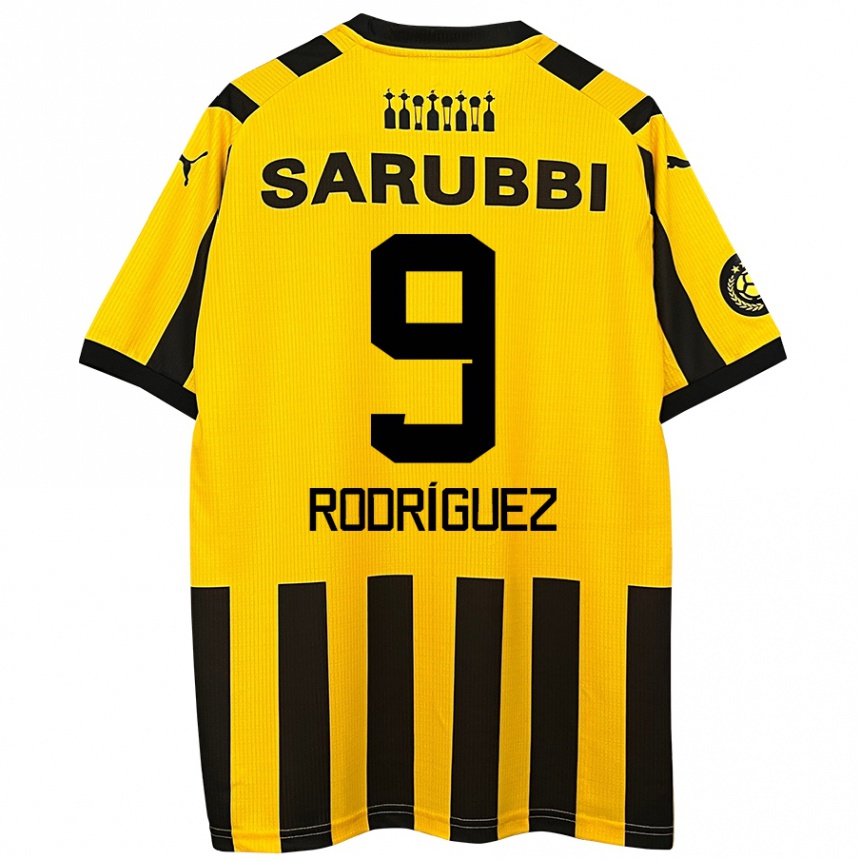 Niño Fútbol Camiseta Agustín Rodríguez #9 Amarillo Negro 1ª Equipación 2024/25 Argentina