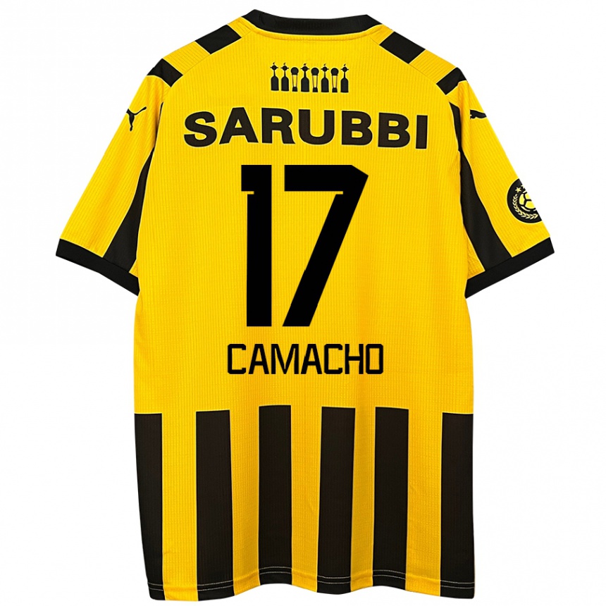 Niño Fútbol Camiseta Sebastián Camacho #17 Amarillo Negro 1ª Equipación 2024/25 Argentina