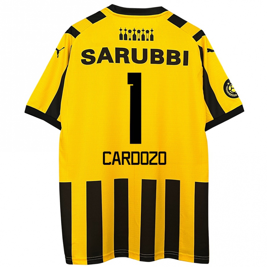 Niño Fútbol Camiseta Thiago Cardozo #1 Amarillo Negro 1ª Equipación 2024/25 Argentina