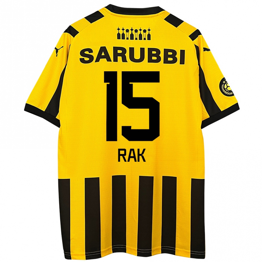 Niño Fútbol Camiseta Yonatthan Rak #15 Amarillo Negro 1ª Equipación 2024/25 Argentina