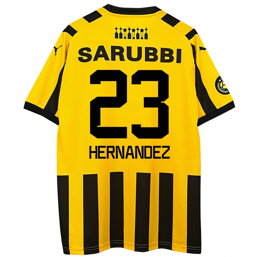 Niño Fútbol Camiseta Abel Hernández #23 Amarillo Negro 1ª Equipación 2024/25 Argentina