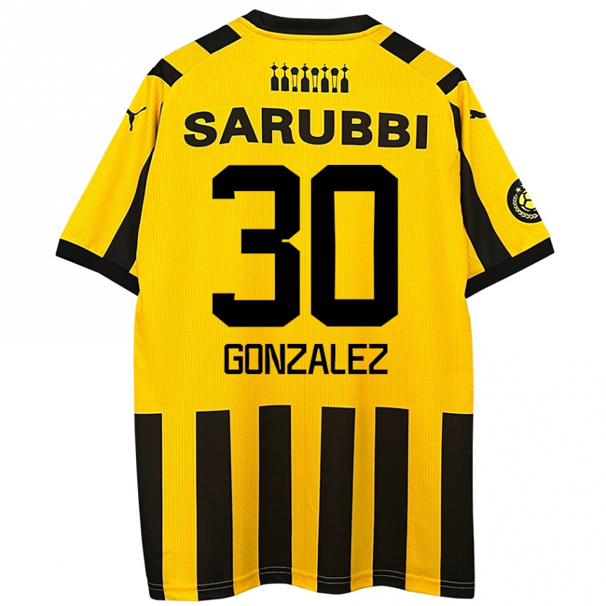 Niño Fútbol Camiseta Ángel González #30 Amarillo Negro 1ª Equipación 2024/25 Argentina