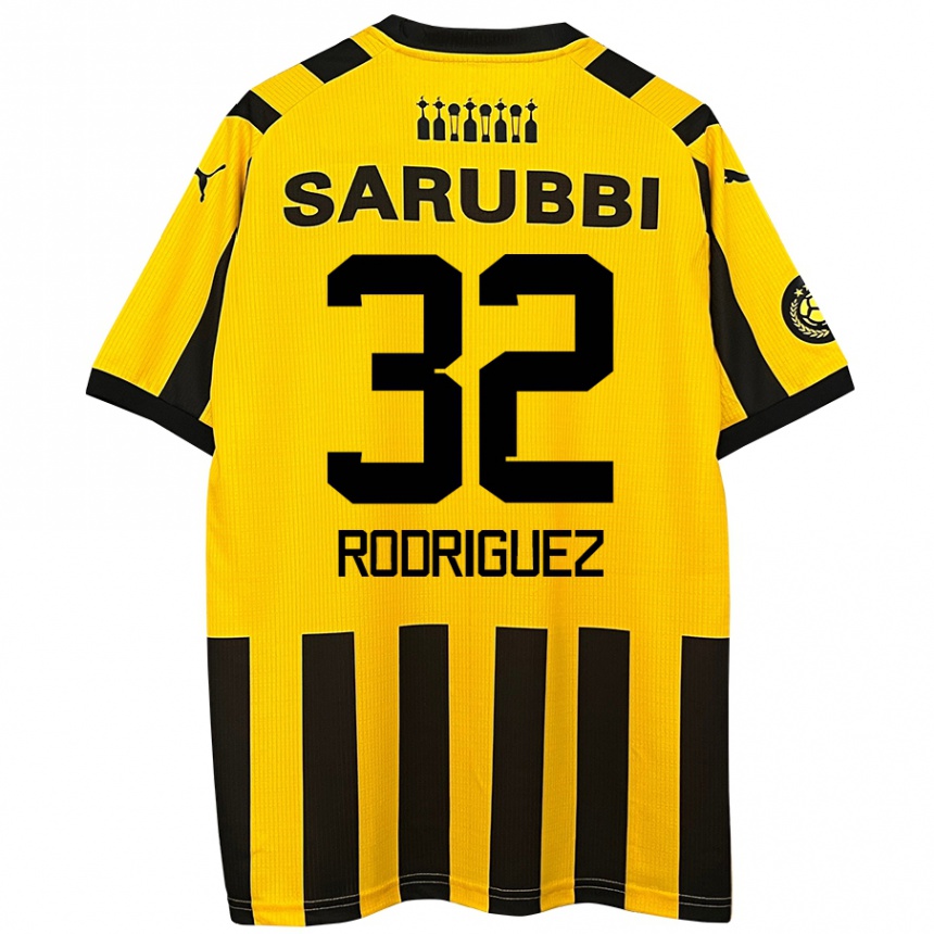 Niño Fútbol Camiseta Randall Rodríguez #32 Amarillo Negro 1ª Equipación 2024/25 Argentina