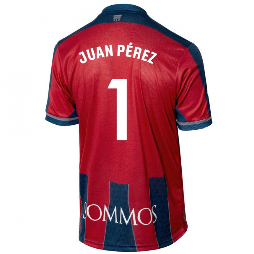 Niño Fútbol Camiseta Juan Pérez #1 Rojo Azul 1ª Equipación 2024/25 Argentina