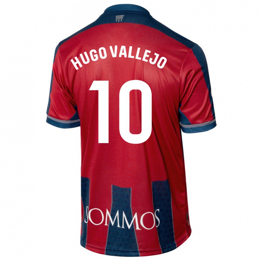 Niño Fútbol Camiseta Hugo Vallejo #10 Rojo Azul 1ª Equipación 2024/25 Argentina