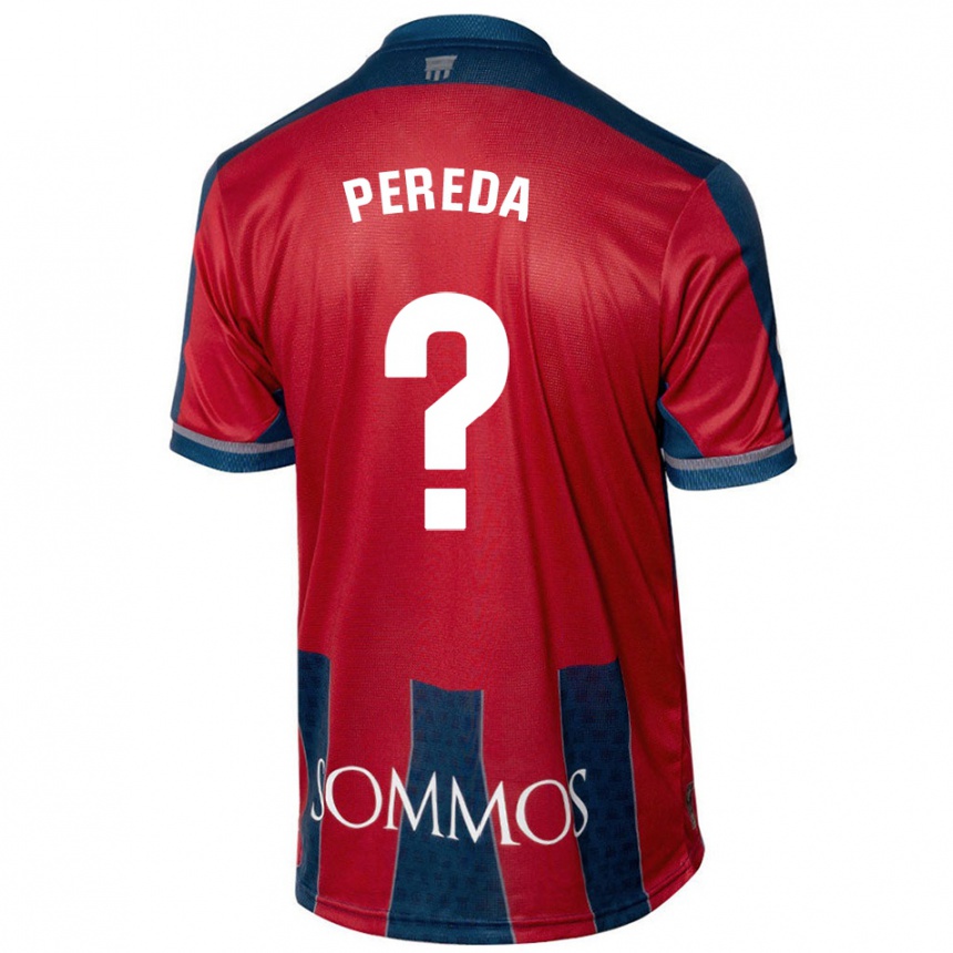 Niño Fútbol Camiseta Adrián Pereda #0 Rojo Azul 1ª Equipación 2024/25 Argentina