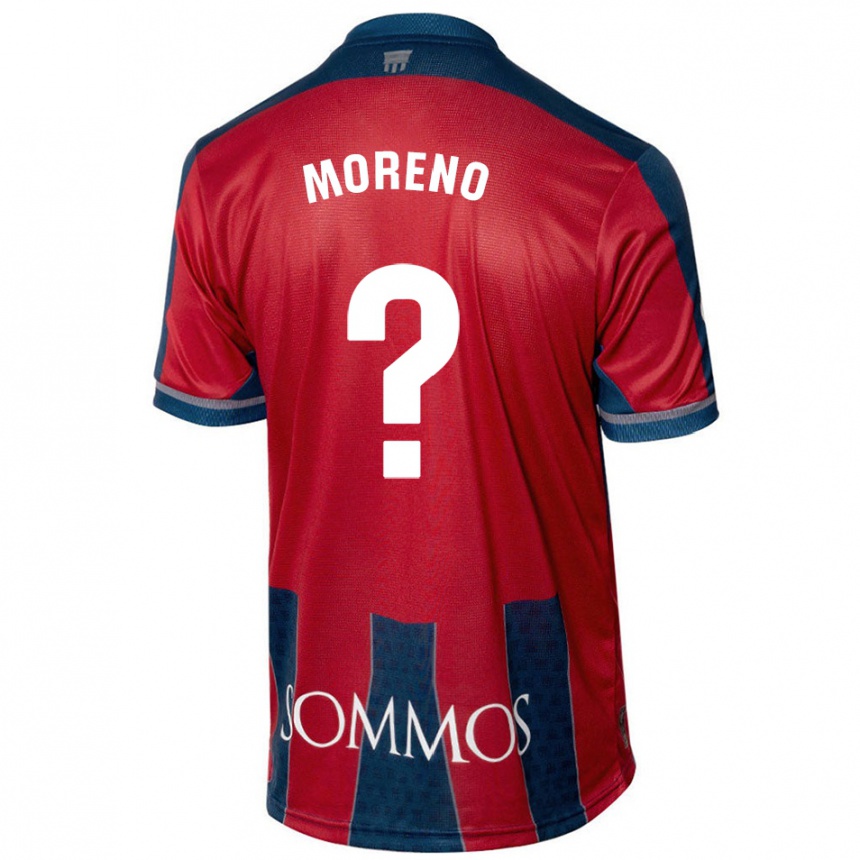 Niño Fútbol Camiseta Eloy Moreno #0 Rojo Azul 1ª Equipación 2024/25 Argentina