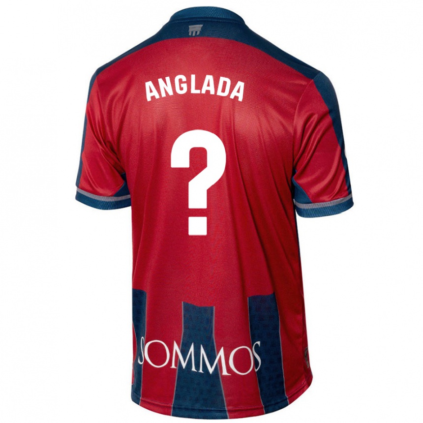 Niño Fútbol Camiseta Hugo Anglada #0 Rojo Azul 1ª Equipación 2024/25 Argentina