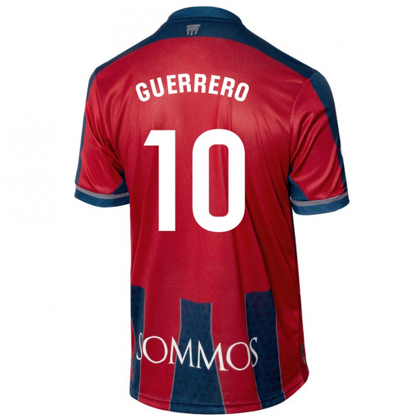 Niño Fútbol Camiseta Fernando Guerrero #10 Rojo Azul 1ª Equipación 2024/25 Argentina