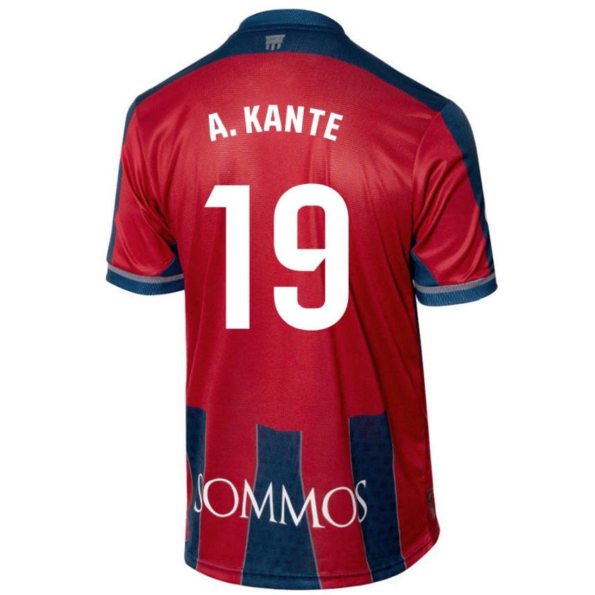 Niño Fútbol Camiseta Abou Kanté #19 Rojo Azul 1ª Equipación 2024/25 Argentina