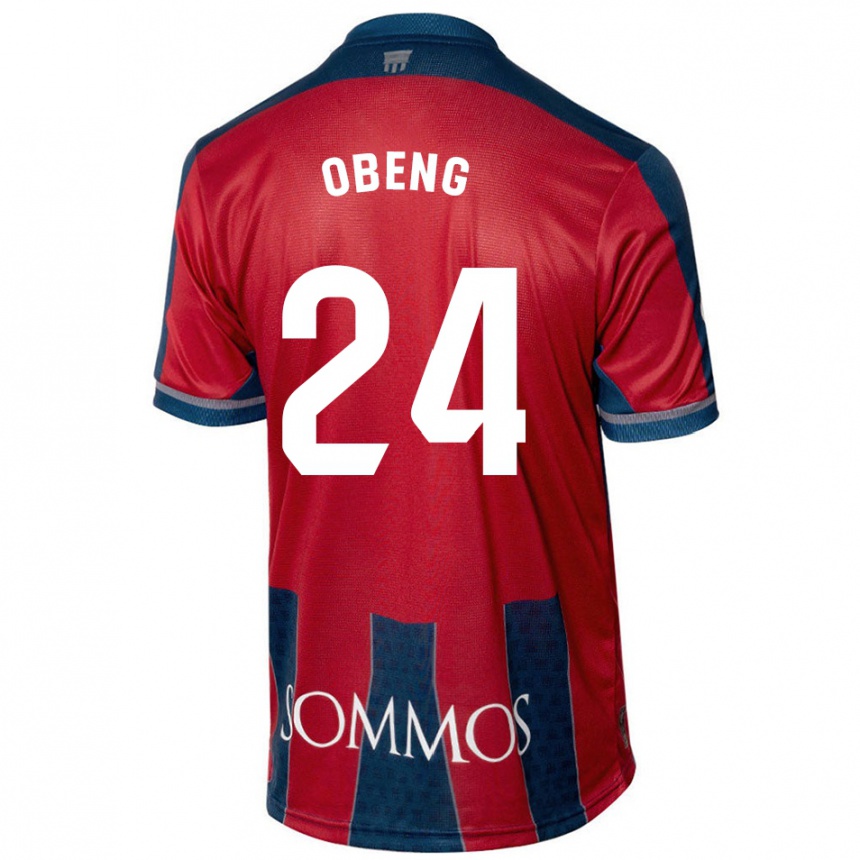 Niño Fútbol Camiseta Samuel Obeng #24 Rojo Azul 1ª Equipación 2024/25 Argentina