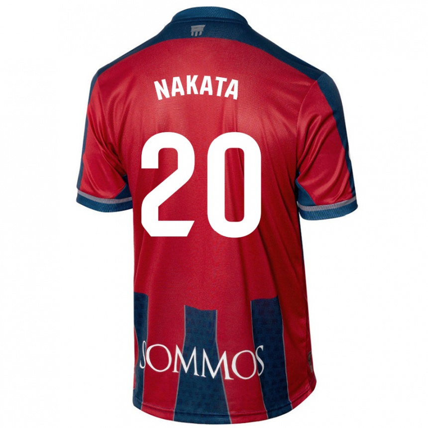 Niño Fútbol Camiseta Yuki Nakata #20 Rojo Azul 1ª Equipación 2024/25 Argentina