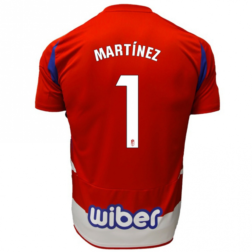 Niño Fútbol Camiseta Marc Martínez #1 Rojo Blanco Azul 1ª Equipación 2024/25 Argentina