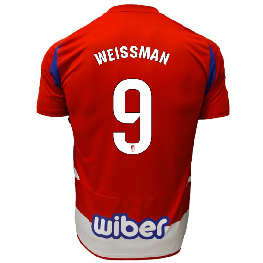 Niño Fútbol Camiseta Shon Weissman #9 Rojo Blanco Azul 1ª Equipación 2024/25 Argentina