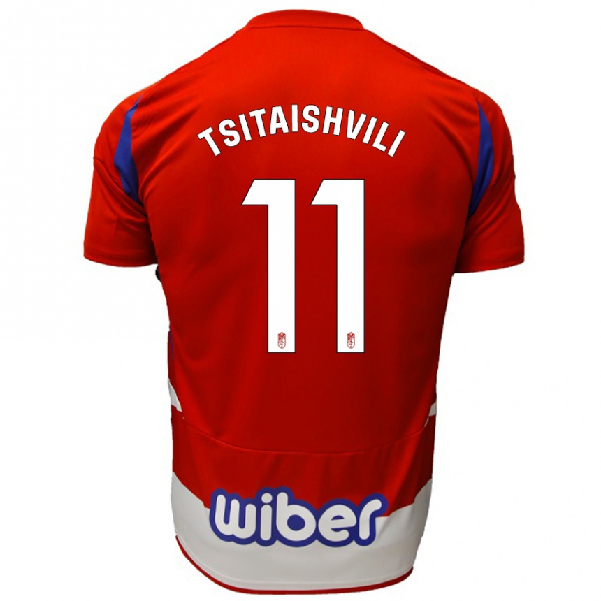 Niño Fútbol Camiseta Georgiy Tsitaishvili #11 Rojo Blanco Azul 1ª Equipación 2024/25 Argentina