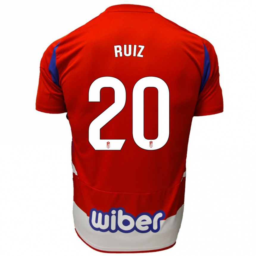 Niño Fútbol Camiseta Sergio Ruiz #20 Rojo Blanco Azul 1ª Equipación 2024/25 Argentina