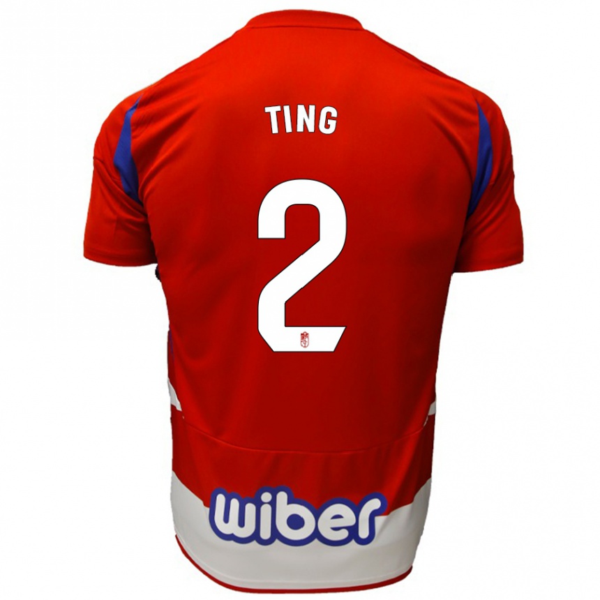 Niño Fútbol Camiseta Xie Ting #2 Rojo Blanco Azul 1ª Equipación 2024/25 Argentina