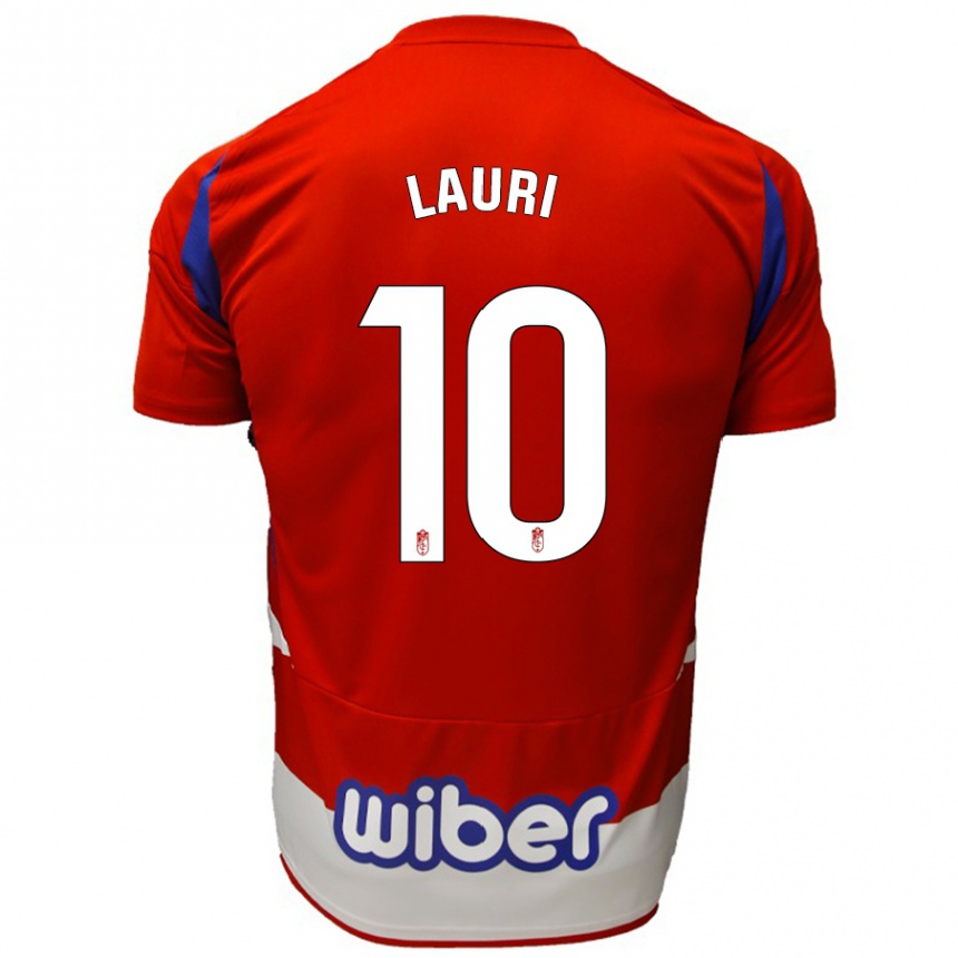 Niño Fútbol Camiseta Lauri #10 Rojo Blanco Azul 1ª Equipación 2024/25 Argentina