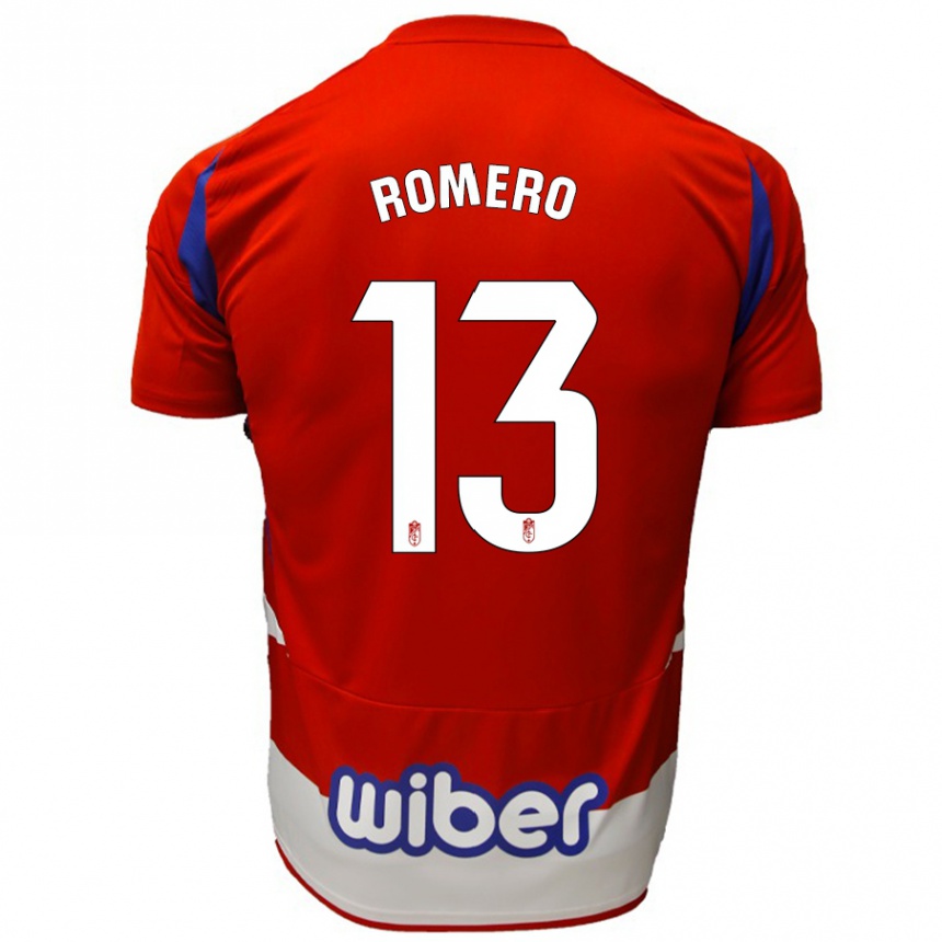 Niño Fútbol Camiseta Andrea Romero #13 Rojo Blanco Azul 1ª Equipación 2024/25 Argentina