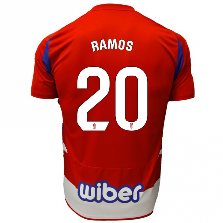 Niño Fútbol Camiseta Lucía Ramos #20 Rojo Blanco Azul 1ª Equipación 2024/25 Argentina