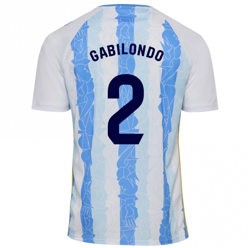 Niño Fútbol Camiseta Jokin Gabilondo #2 Blanco Azul 1ª Equipación 2024/25 Argentina