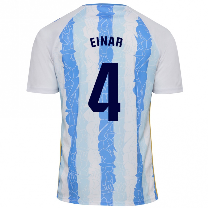 Niño Fútbol Camiseta Einar Galilea #4 Blanco Azul 1ª Equipación 2024/25 Argentina