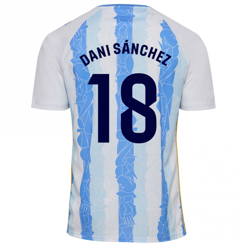 Niño Fútbol Camiseta Dani Sánchez #18 Blanco Azul 1ª Equipación 2024/25 Argentina