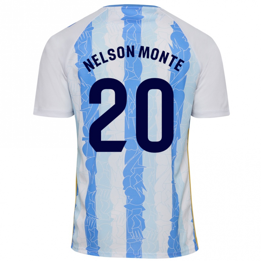 Niño Fútbol Camiseta Nélson Monte #20 Blanco Azul 1ª Equipación 2024/25 Argentina