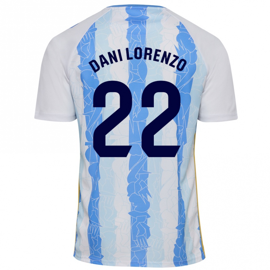 Niño Fútbol Camiseta Dani Lorenzo #22 Blanco Azul 1ª Equipación 2024/25 Argentina