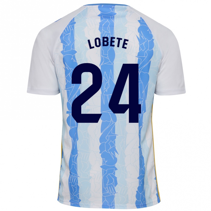 Niño Fútbol Camiseta Julen Lobete #24 Blanco Azul 1ª Equipación 2024/25 Argentina