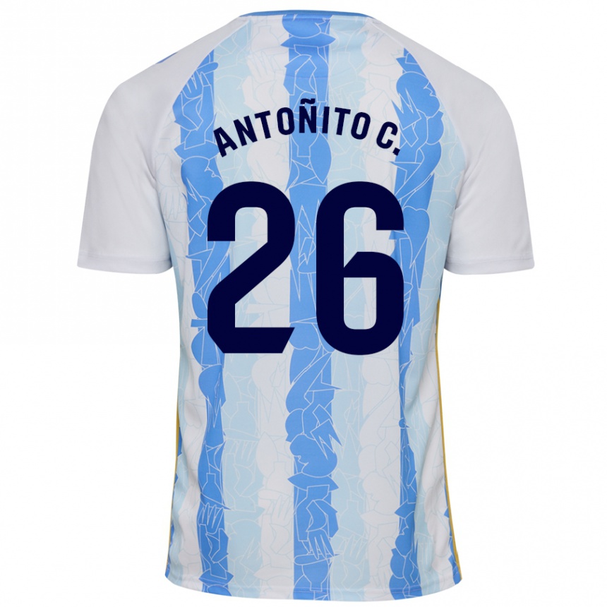 Niño Fútbol Camiseta Antonio Cordero #26 Blanco Azul 1ª Equipación 2024/25 Argentina