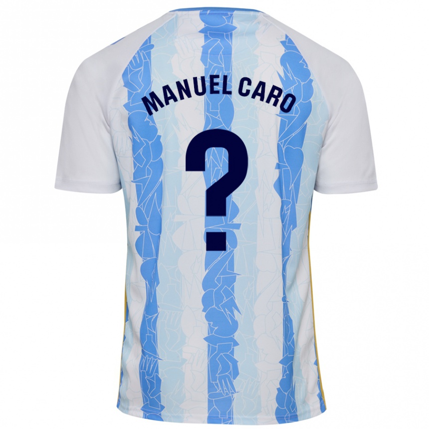 Niño Fútbol Camiseta José Manuel Caro #0 Blanco Azul 1ª Equipación 2024/25 Argentina