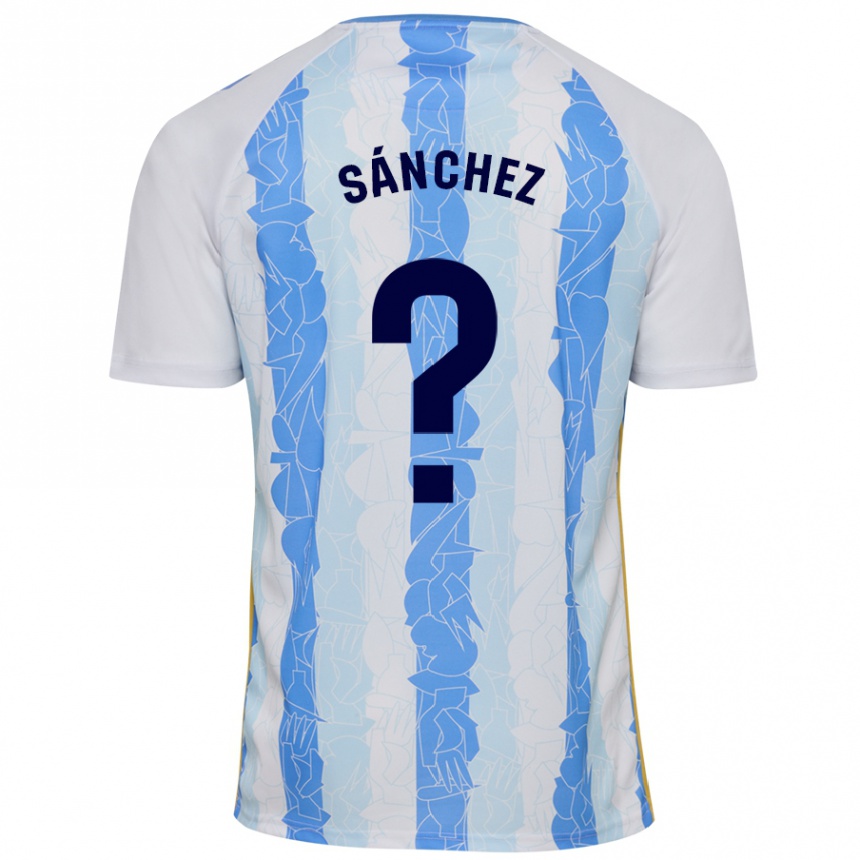 Niño Fútbol Camiseta Álvaro Sánchez #0 Blanco Azul 1ª Equipación 2024/25 Argentina