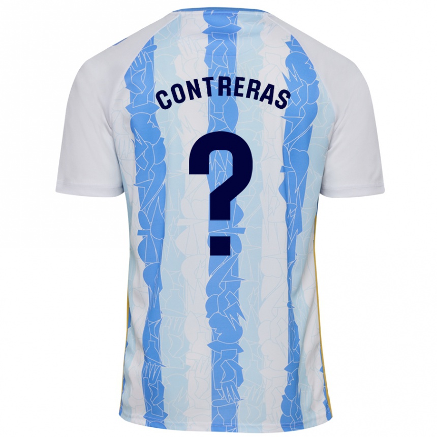 Niño Fútbol Camiseta Ale Contreras #0 Blanco Azul 1ª Equipación 2024/25 Argentina