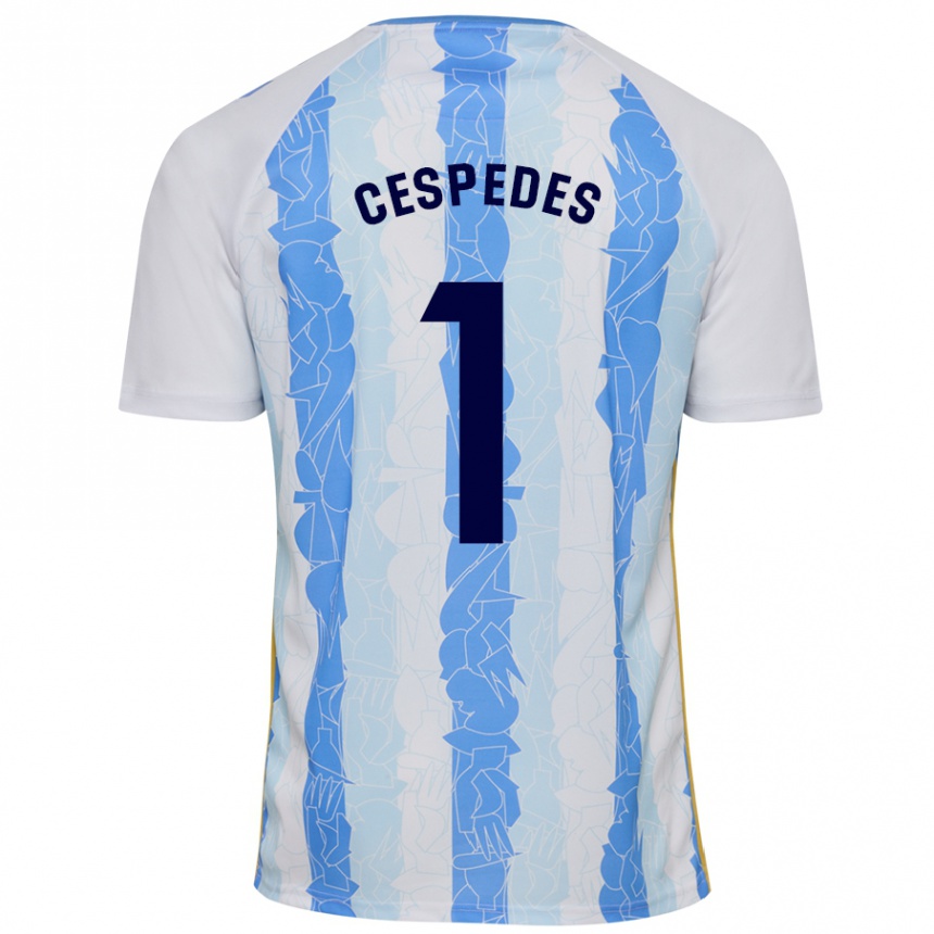 Niño Fútbol Camiseta Andrés Céspedes #1 Blanco Azul 1ª Equipación 2024/25 Argentina