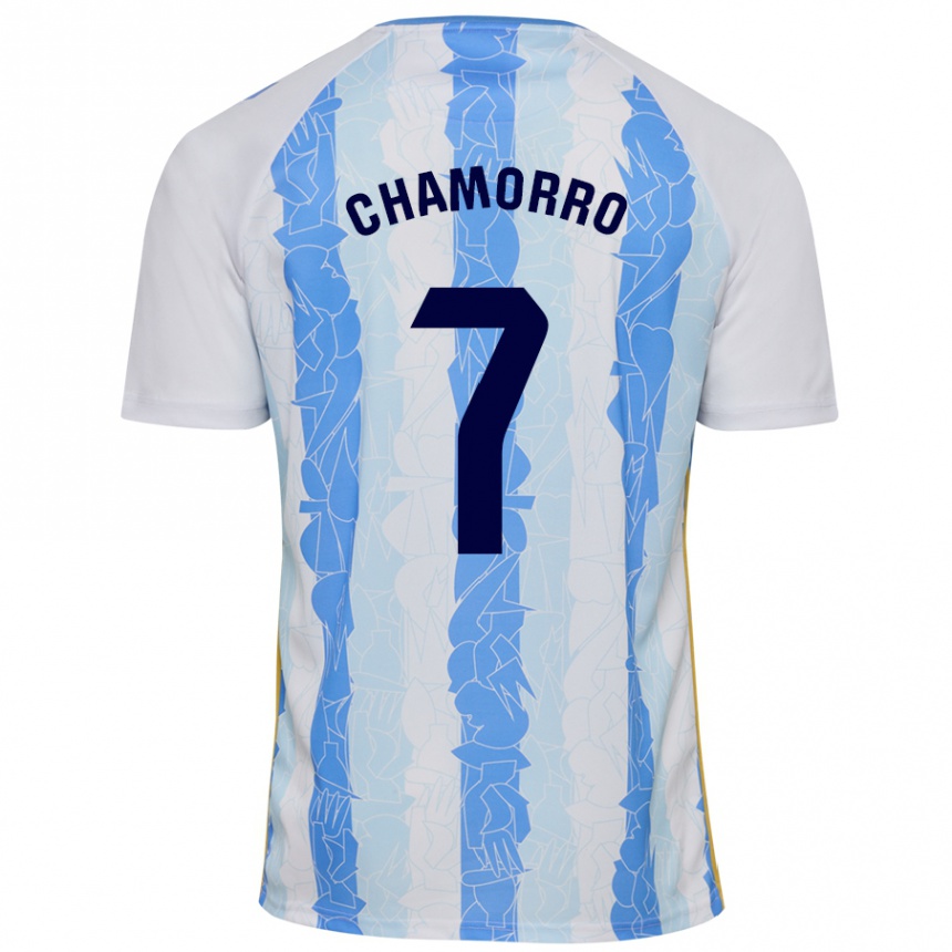 Niño Fútbol Camiseta Alexis Chamorro #7 Blanco Azul 1ª Equipación 2024/25 Argentina