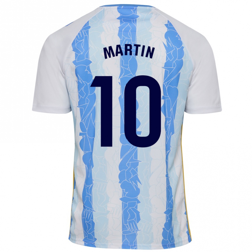 Niño Fútbol Camiseta Jesús Martín #10 Blanco Azul 1ª Equipación 2024/25 Argentina