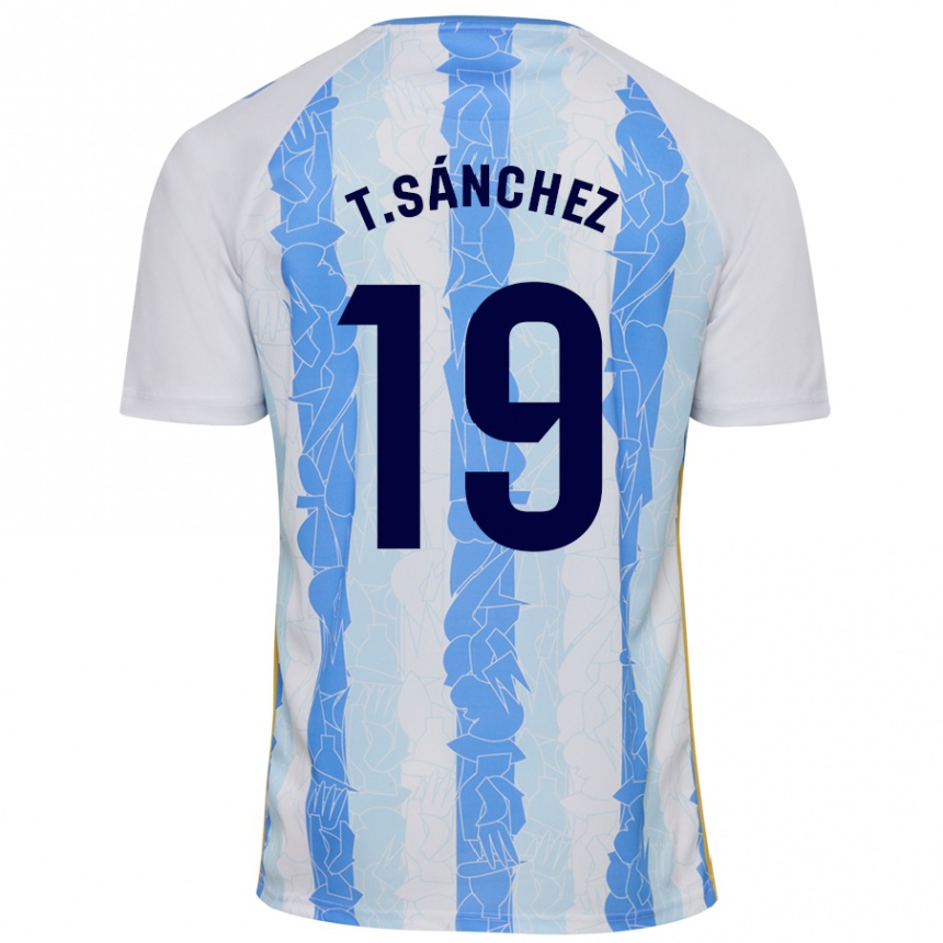 Niño Fútbol Camiseta Toni Sánchez #19 Blanco Azul 1ª Equipación 2024/25 Argentina