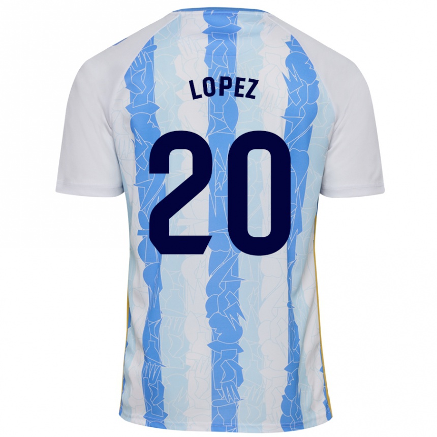 Niño Fútbol Camiseta Adri López #20 Blanco Azul 1ª Equipación 2024/25 Argentina