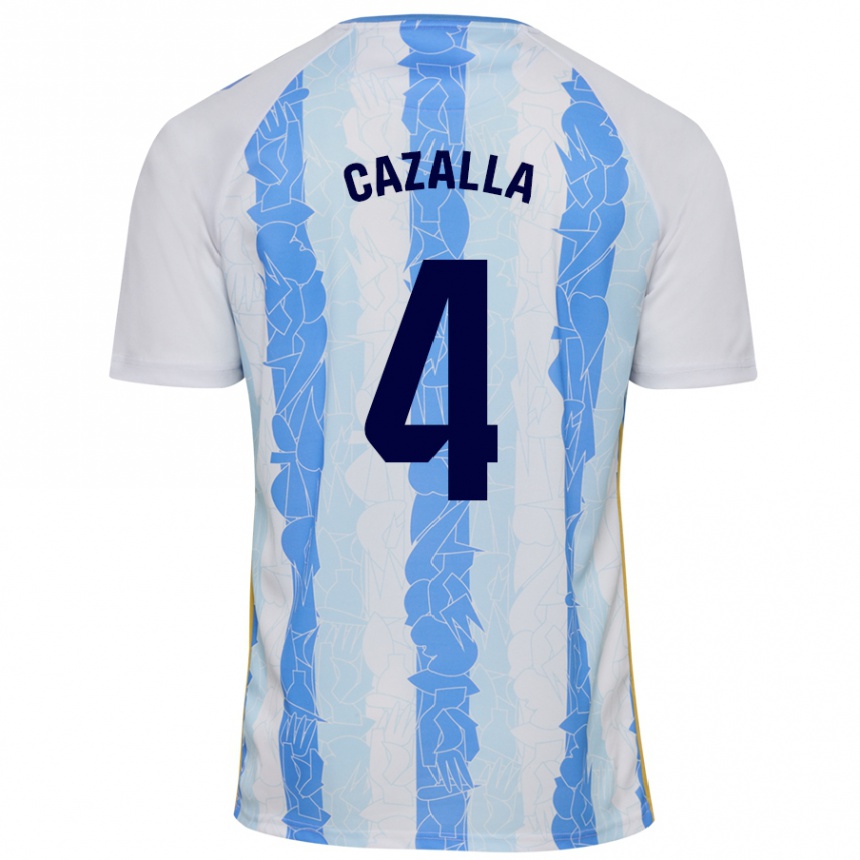 Niño Fútbol Camiseta Marta Cazalla #4 Blanco Azul 1ª Equipación 2024/25 Argentina