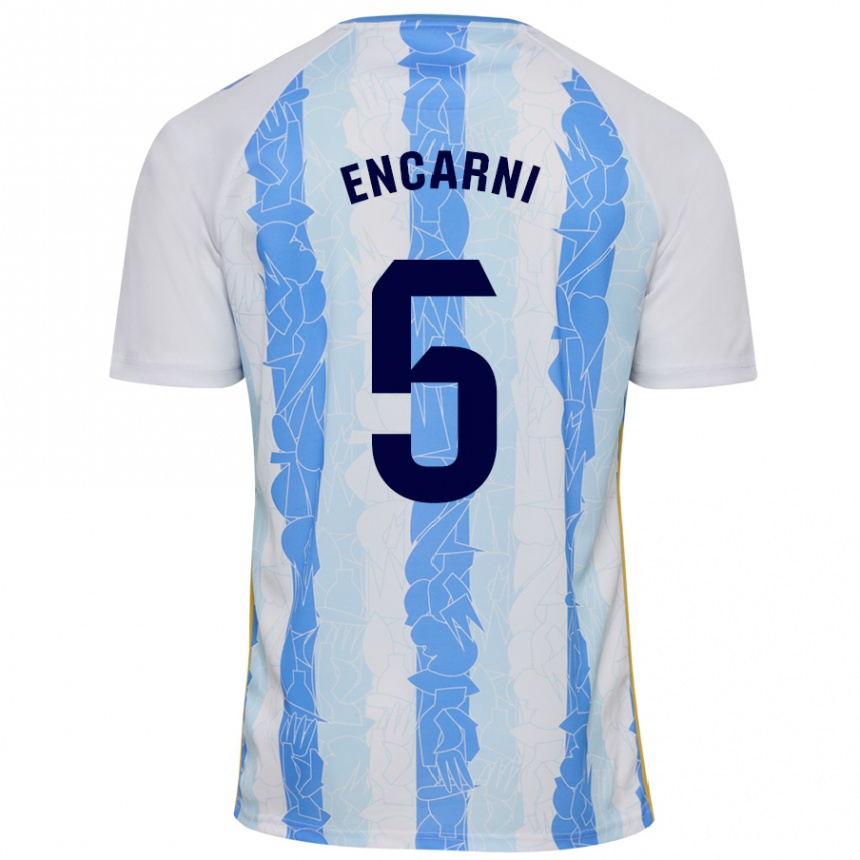 Niño Fútbol Camiseta Encarni #5 Blanco Azul 1ª Equipación 2024/25 Argentina