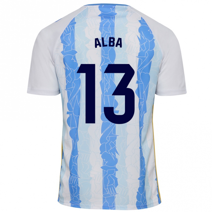 Niño Fútbol Camiseta Alba #13 Blanco Azul 1ª Equipación 2024/25 Argentina