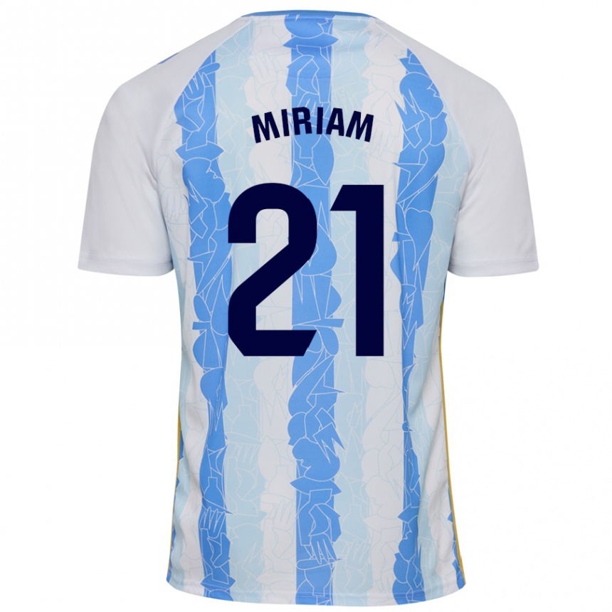 Niño Fútbol Camiseta Míriam #21 Blanco Azul 1ª Equipación 2024/25 Argentina