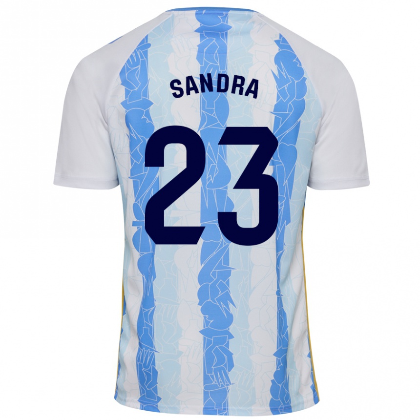 Niño Fútbol Camiseta Sandra #23 Blanco Azul 1ª Equipación 2024/25 Argentina