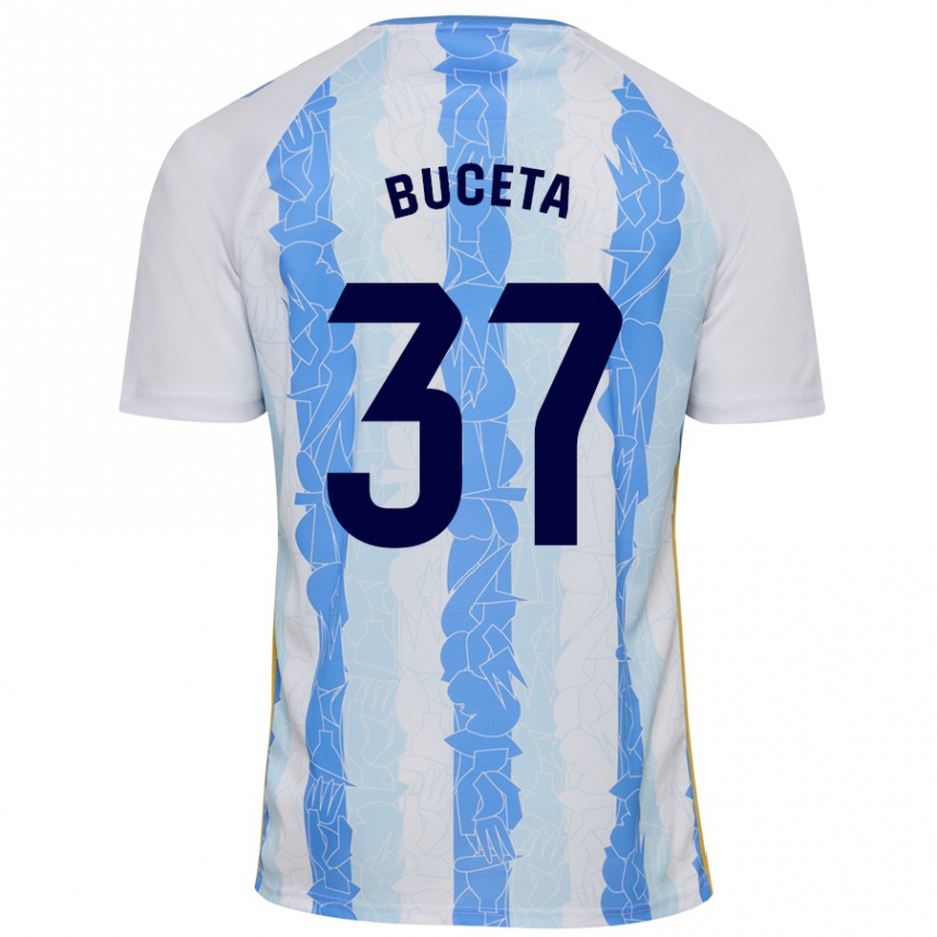 Niño Fútbol Camiseta Ana Buceta #37 Blanco Azul 1ª Equipación 2024/25 Argentina